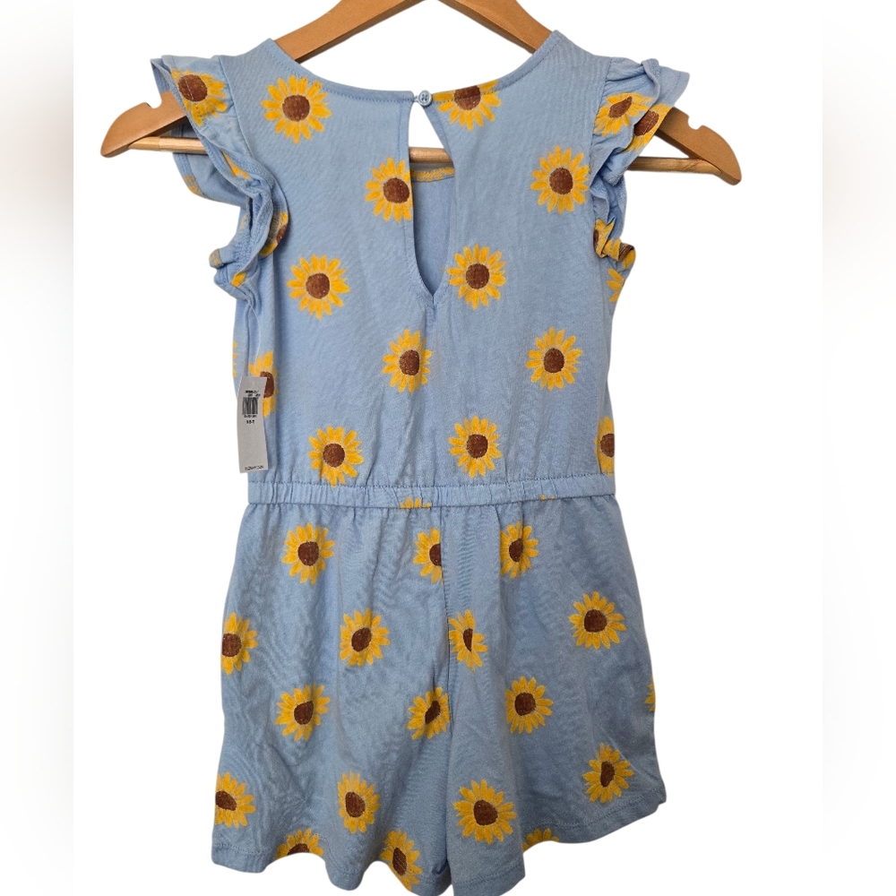 NWT Old Navy Blue Romper with Sunflower Design Size 6/7 - Picture 5 of 5